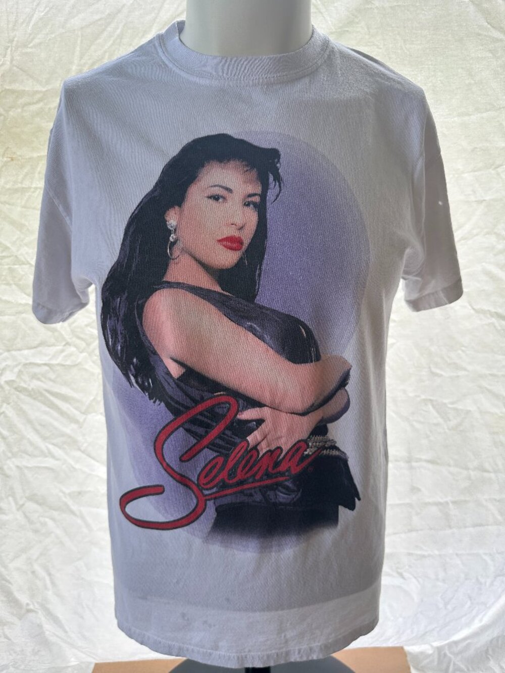 Selena Queen of Tejano Music Men's White T Shirt Size Medium Cotton